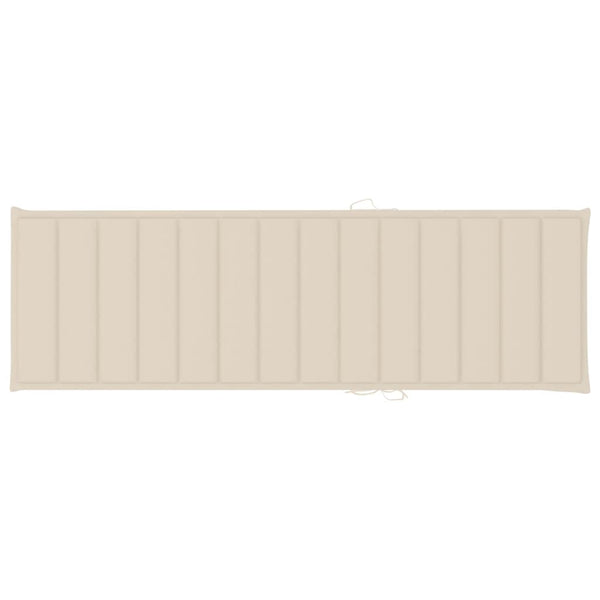 vidaXL Sun Lounger with Cushion Solid Acacia Wood