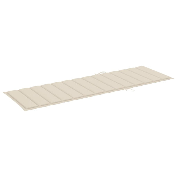 vidaXL Sun Lounger with Cushion Solid Acacia Wood