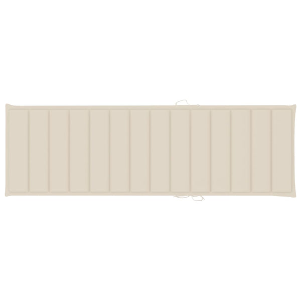 vidaXL Sun Lounger with Cushion Solid Acacia Wood