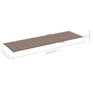 vidaXL Sun Lounger with Cushion Solid Acacia Wood
