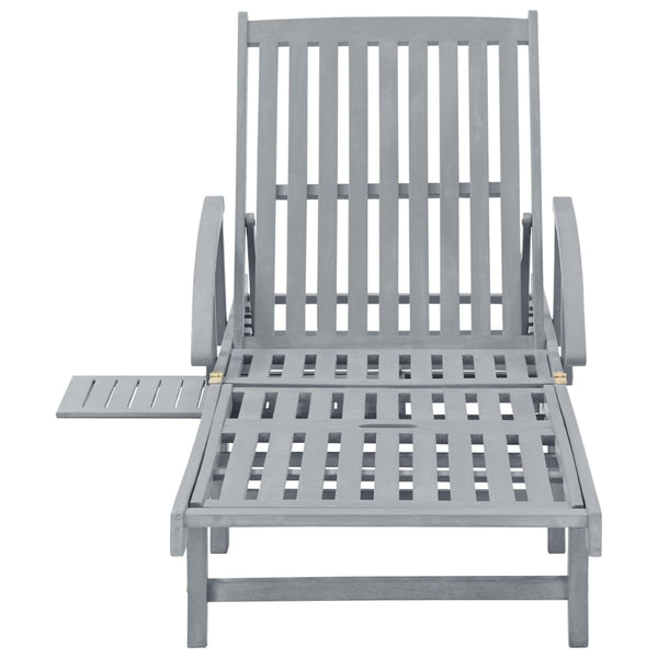 vidaXL Sun Lounger with Cushion Solid Acacia Wood