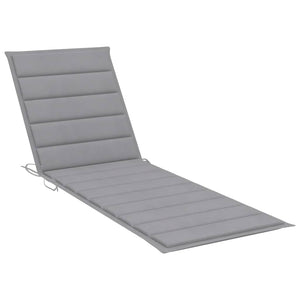 vidaXL Sun Lounger with Cushion Grey Solid Acacia Wood