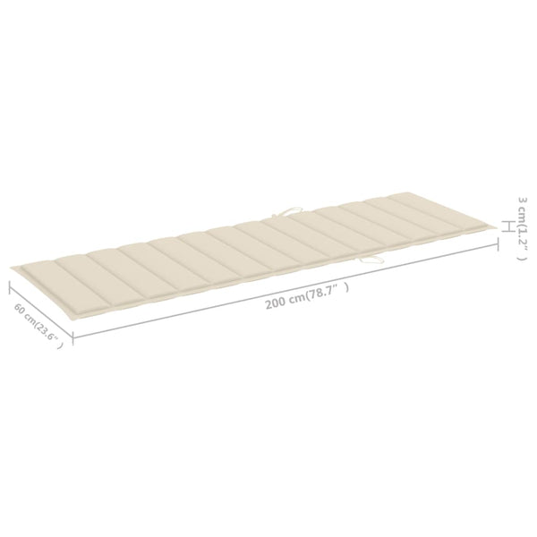 vidaXL Sun Lounger with Cushion Grey Solid Acacia Wood