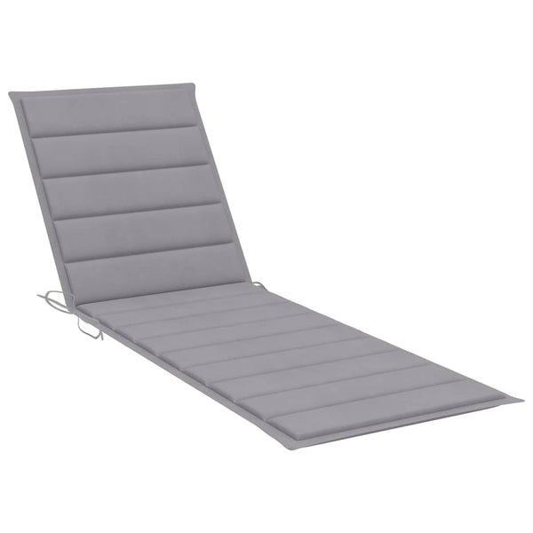 vidaXL 2-Seater Sun Lounger with Cushion Grey Solid Acacia Wood