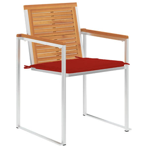 vidaXL Garden Chairs with Cushions 2 pcs. Solid Acacia Wood and Steel