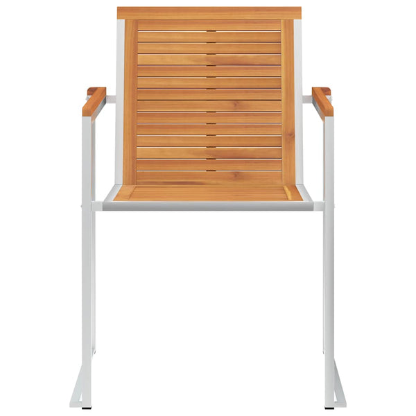 vidaXL Garden Chairs with Cushions 2 pcs Solid Acacia Wood and Steel