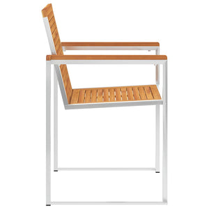 vidaXL Garden Chairs with Cushions 2 pcs Solid Acacia Wood and Steel