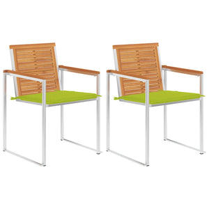 vidaXL Garden Chairs with Cushions 2 pcs. Solid Acacia Wood and Steel