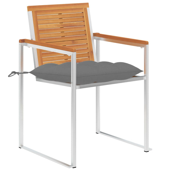 vidaXL Garden Chairs with Cushions 2 pcs. Solid Acacia Wood and Steel