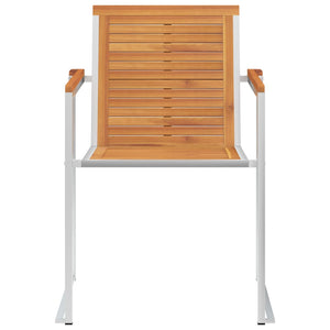 vidaXL Garden Chairs with Cushions 2 pcs. Solid Acacia Wood and Steel