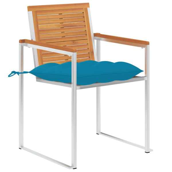 vidaXL Garden Chairs with Cushions 2 pcs. Solid Acacia Wood and Steel