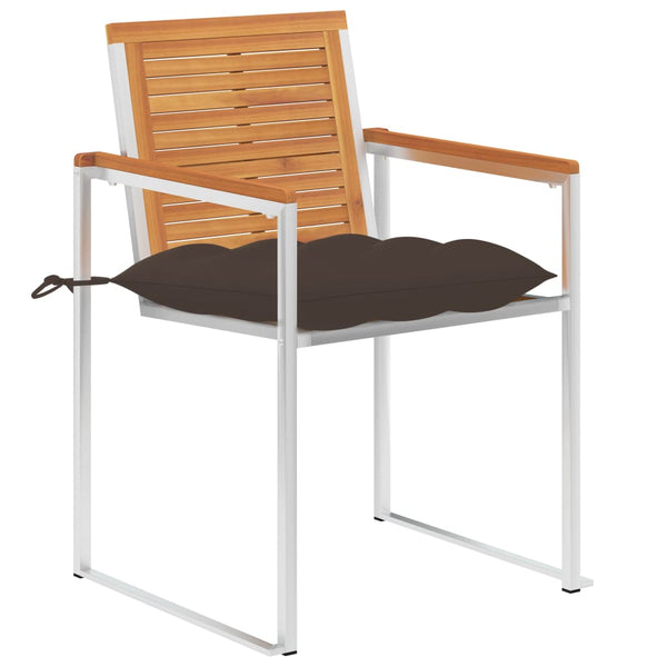 vidaXL Garden Chairs with Cushions 2 pcs. Solid Acacia Wood and Steel
