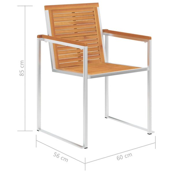 vidaXL Garden Chairs with Cushions 2 pcs. Solid Acacia Wood and Steel