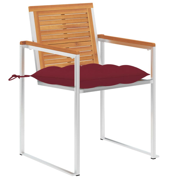 vidaXL Garden Chairs with Cushions 2 pcs. Solid Acacia Wood and Steel