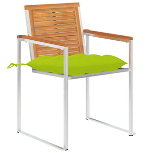 vidaXL Garden Chairs with Cushions 2 pcs. Solid Acacia Wood and Steel