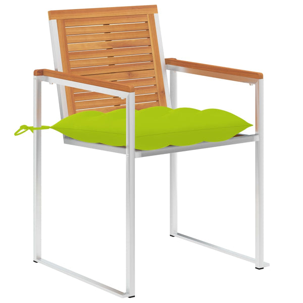 vidaXL Garden Chairs with Cushions 2 pcs. Solid Acacia Wood and Steel