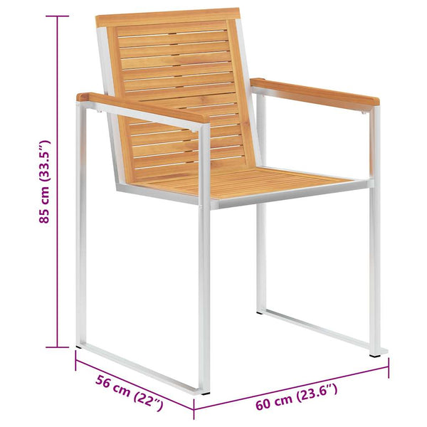 vidaXL Garden Chairs with Cushions 2 pcs. Solid Teak Wood and Steel