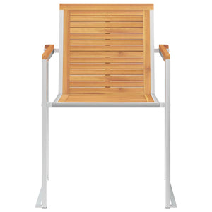 vidaXL Garden Chairs with Cushions 2 pcs. Solid Teak Wood and Steel