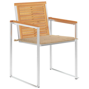 vidaXL Garden Chairs with Cushions 2 pcs. Solid Teak Wood and Steel