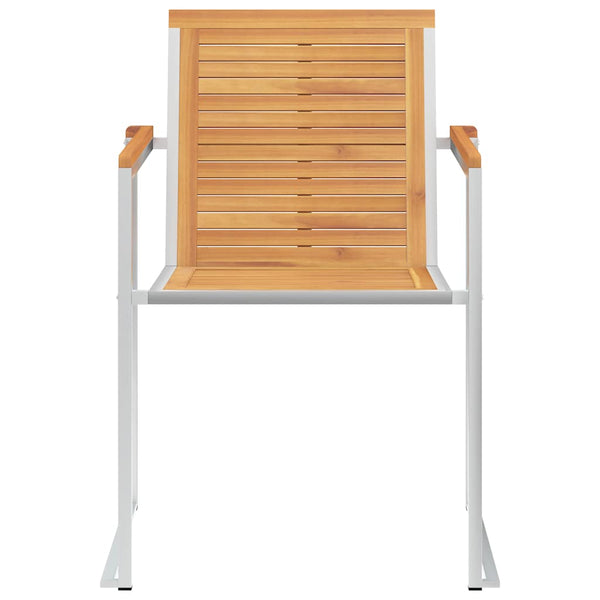 vidaXL Garden Chairs with Cushions 2 pcs. Solid Teak Wood and Steel