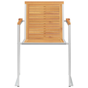 vidaXL Garden Chairs with Cushions 2 pcs. Solid Teak Wood and Steel