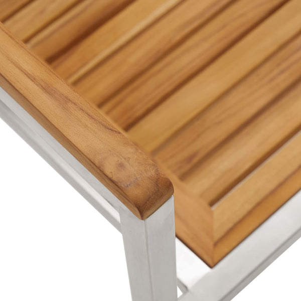 vidaXL Garden Chairs with Cushions 2 pcs Solid Teak Wood and Steel