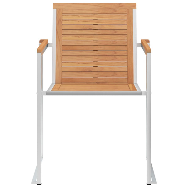 vidaXL Garden Chairs with Cushions 2 pcs. Solid Teak Wood and Steel