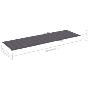 vidaXL Sun Lounger with Cushion Solid Acacia Wood Galvanised Steel