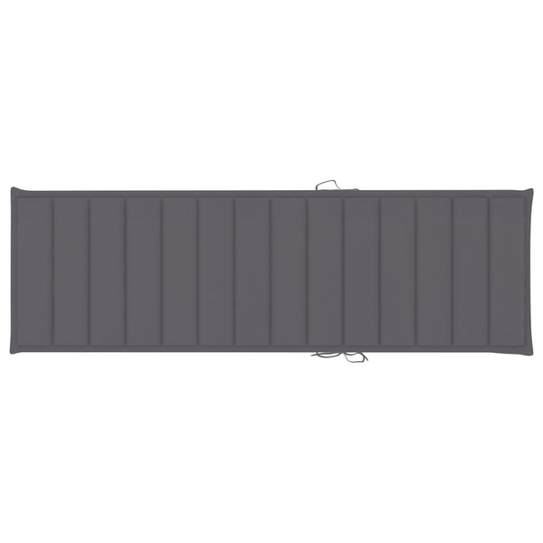 vidaXL Sun Lounger with Cushion Solid Acacia Wood Galvanised Steel