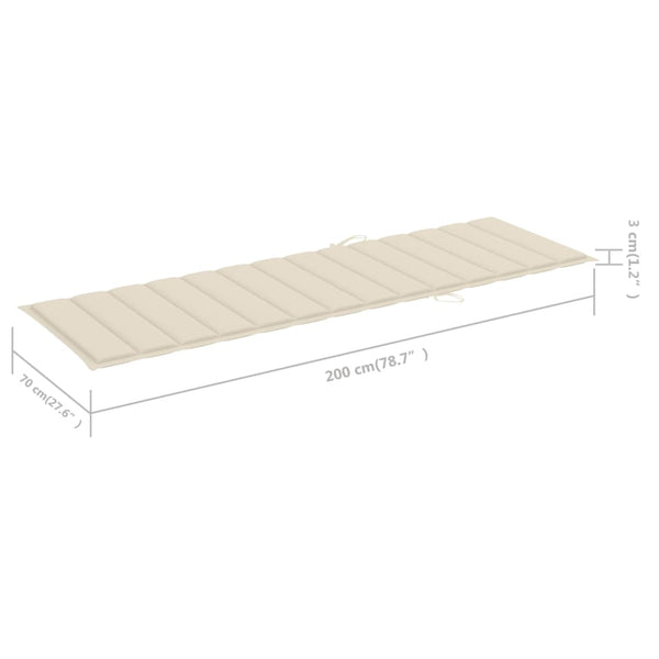 vidaXL Sun Lounger with Cushion Solid Acacia Wood Galvanised Steel