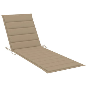 vidaXL Sun Lounger with Cushion Solid Acacia Wood Galvanised Steel