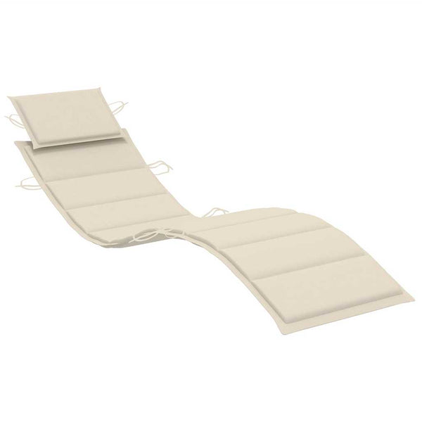 vidaXL Sun Lounger with Cushion Solid Acacia Wood