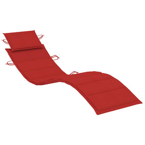 vidaXL Sun Lounger with Cushion Solid Acacia Wood