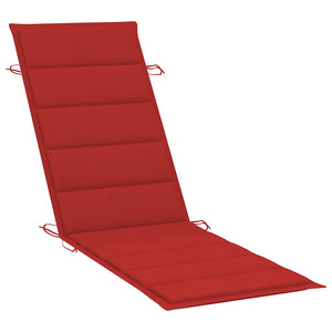 vidaXL Sun Lounger with Cushion Solid Acacia Wood