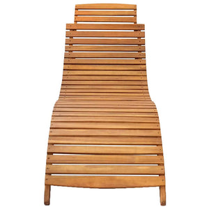 vidaXL Sun Lounger with Cushion Solid Acacia Wood