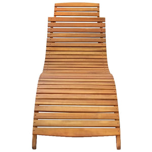 vidaXL Sun Lounger with Cushion Solid Acacia Wood