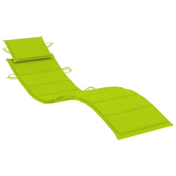 vidaXL Sun Lounger with Cushion Solid Acacia Wood