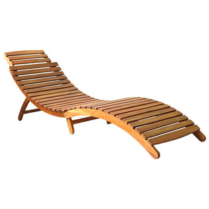 vidaXL Sun Lounger with Cushion Solid Acacia Wood
