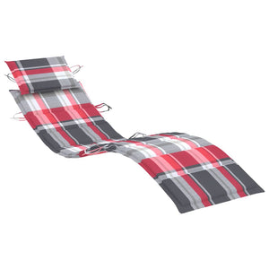vidaXL Sun Lounger with Cushion Solid Acacia Wood