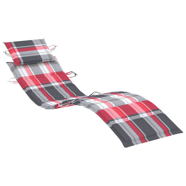 vidaXL Sun Lounger with Cushion Solid Acacia Wood