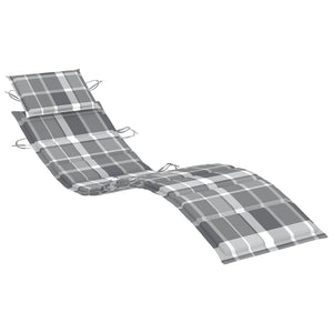 vidaXL Sun Lounger with Cushion Solid Acacia Wood