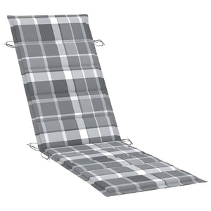vidaXL Sun Lounger with Cushion Solid Acacia Wood