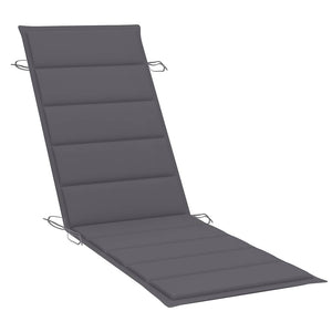 vidaXL Sun Lounger with Table and Cushion Solid Acacia Wood