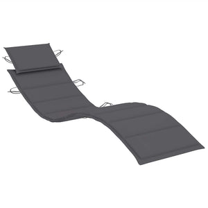 vidaXL Sun Lounger with Table and Cushion Solid Acacia Wood
