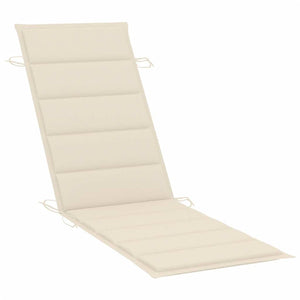 vidaXL Sun Lounger with Table and Cushion Solid Acacia Wood