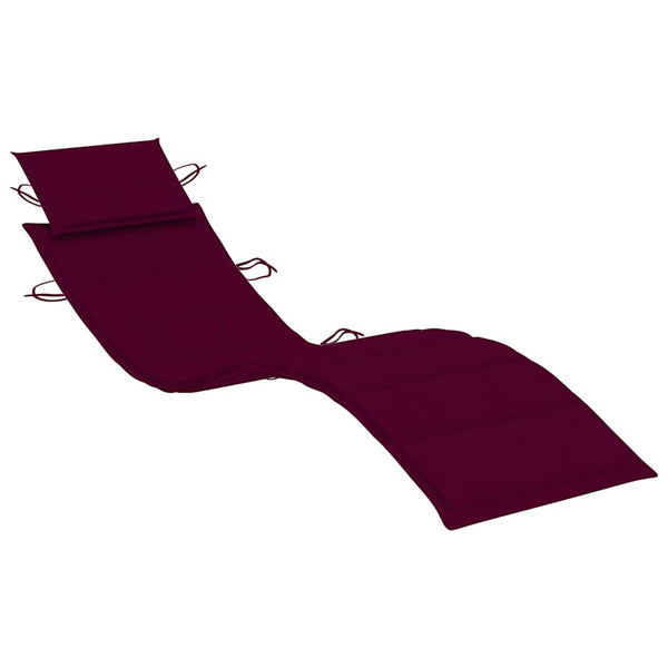 vidaXL Sun Lounger with Table and Cushion Solid Acacia Wood
