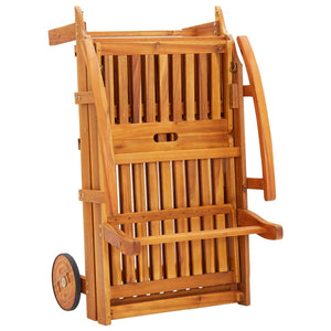 vidaXL Sun Lounger with Cushion Solid Acacia Wood