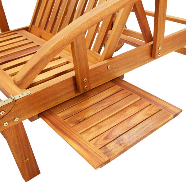 vidaXL Sun Lounger with Cushion Solid Acacia Wood