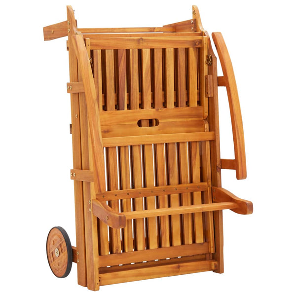 vidaXL Sun Lounger with Cushion Solid Acacia Wood