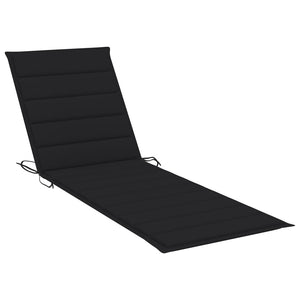 vidaXL Sun Lounger with Cushion Solid Acacia Wood